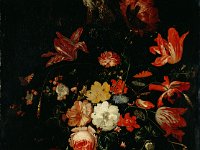 GG 440  GG 440, Abraham Mignon (1640-1679), Blumenstrauss mit Taschenuhr, Leinwand, 87 x 64 cm : Blumen